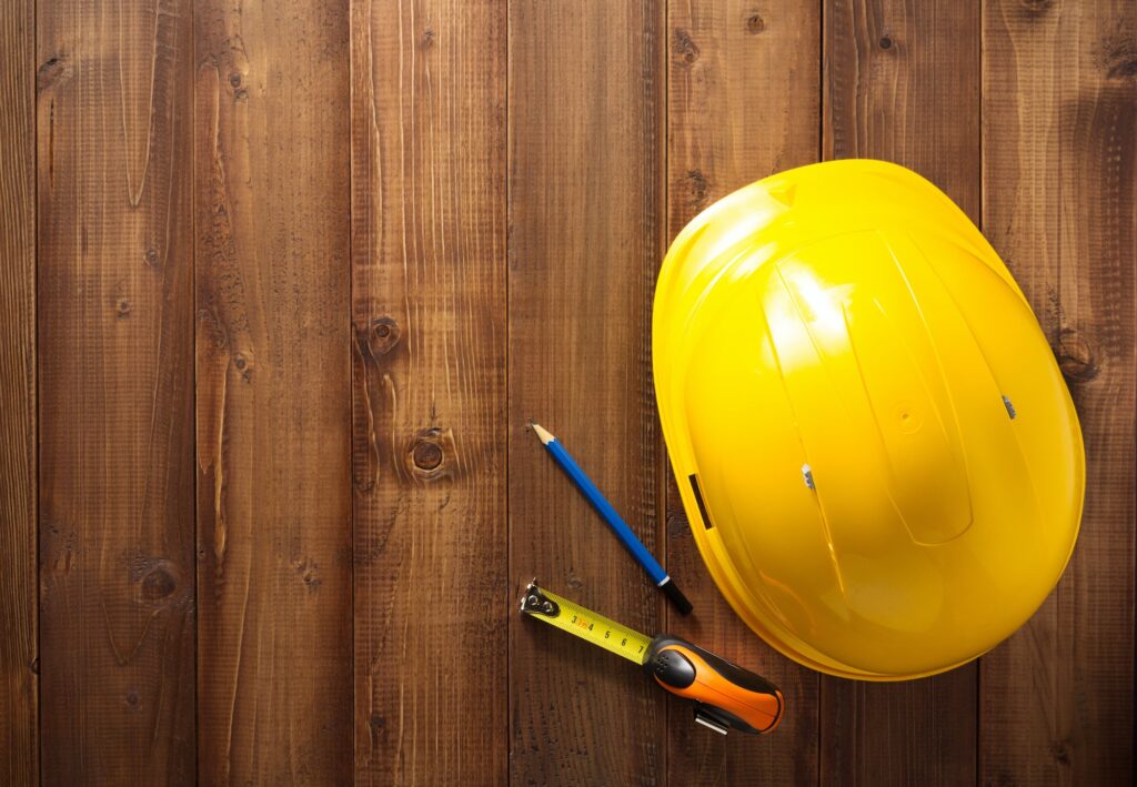 construction tools on wood
